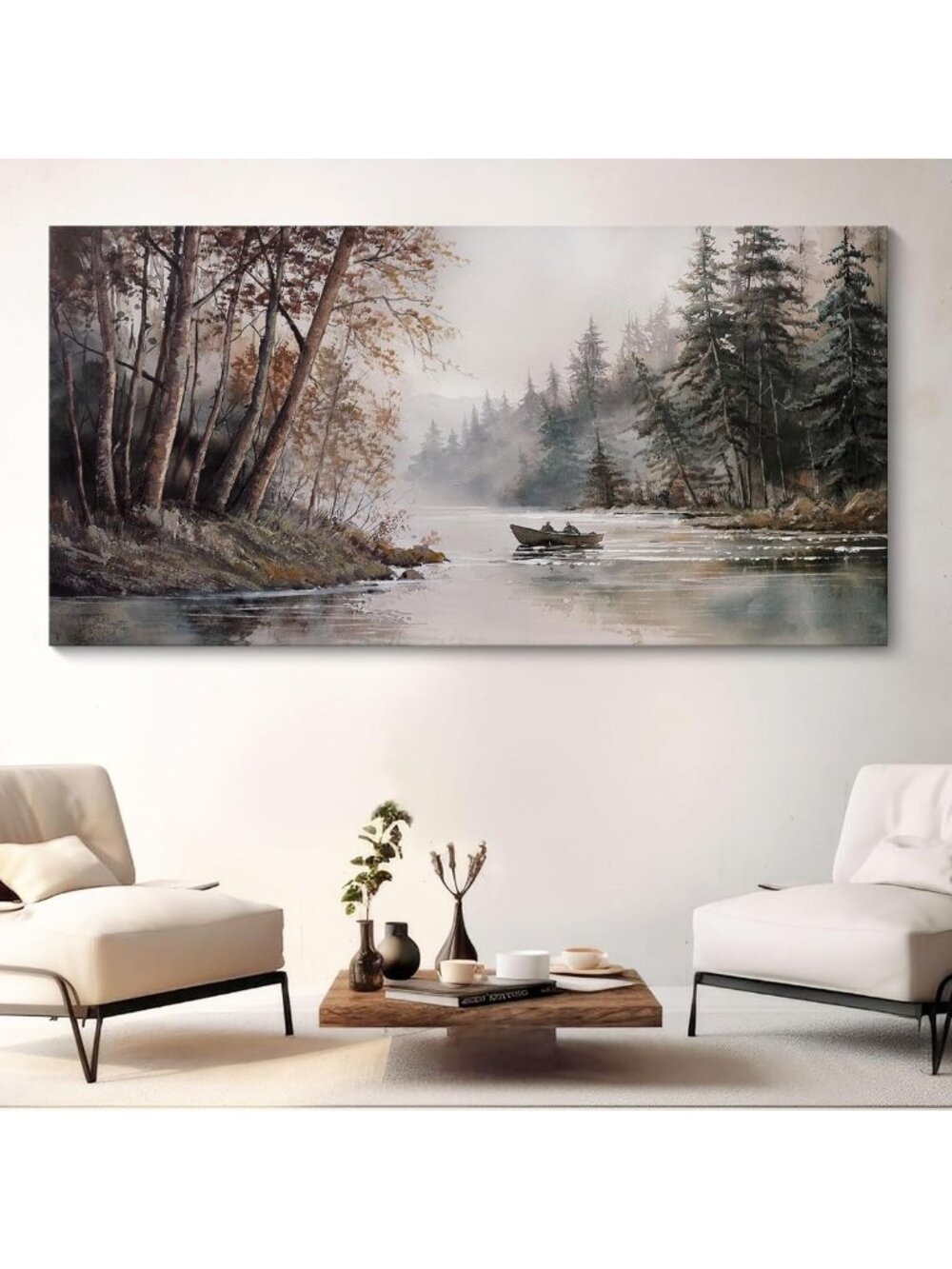 Rustic Mountain Canvas Wall Art - Nature & Forest Landscape Decor for Living